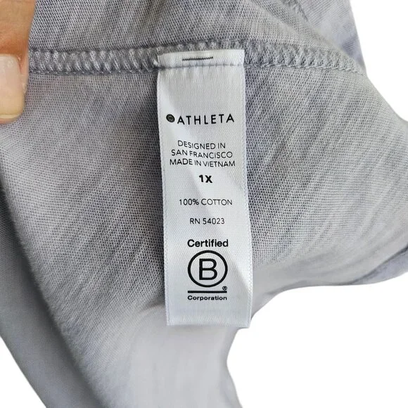 Athleta Organic Daily Light Purple Camo Shirt Lightweight Cotton Top - Picture 5 of 5